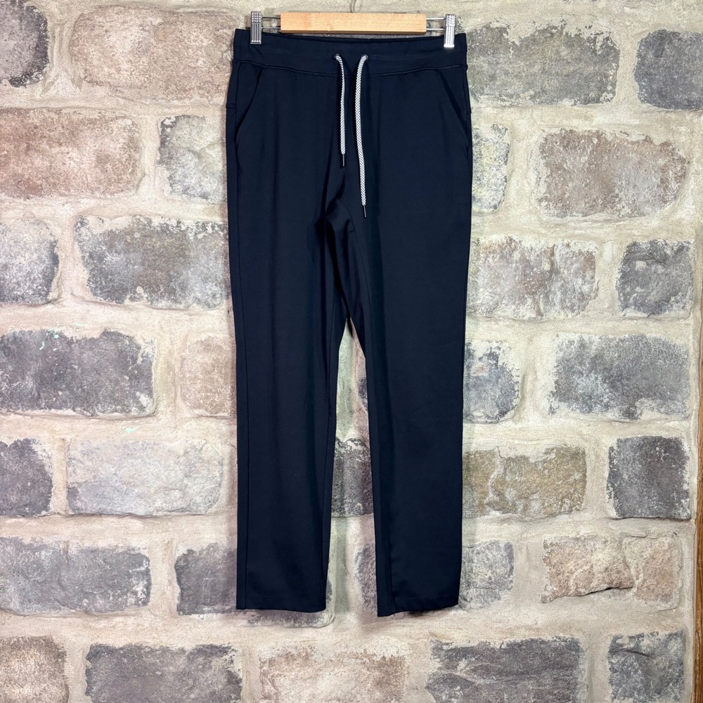 Yogalicious Lux Avenue Straight Leg Pant Black Drawstring Activewear Small Gym